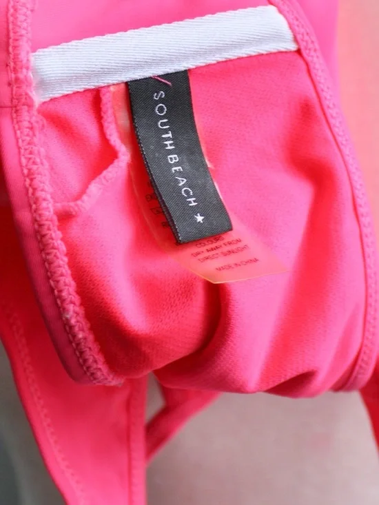 South Beach ASOS Neon Pink High-Neck Bikini Swim Top Size 40EU / 12UK / 8 US - Picture 4 of 5